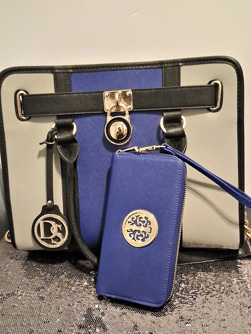 DS Bags Color Block Shoulder Bag with Wallet